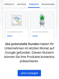 Produkte hinzufügen Google MyBusiness