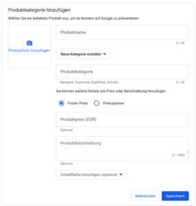 Produktkategorie hinzufügen Google MyBusiness mediseo.de