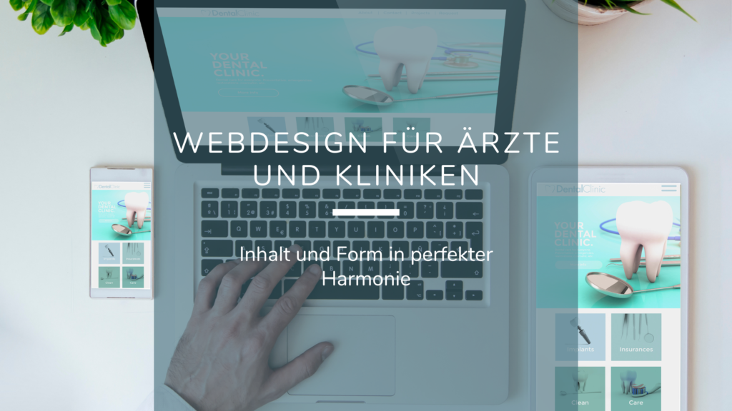 Arzt schaut auf seinem Laptop seine Webdesign Vorlage an